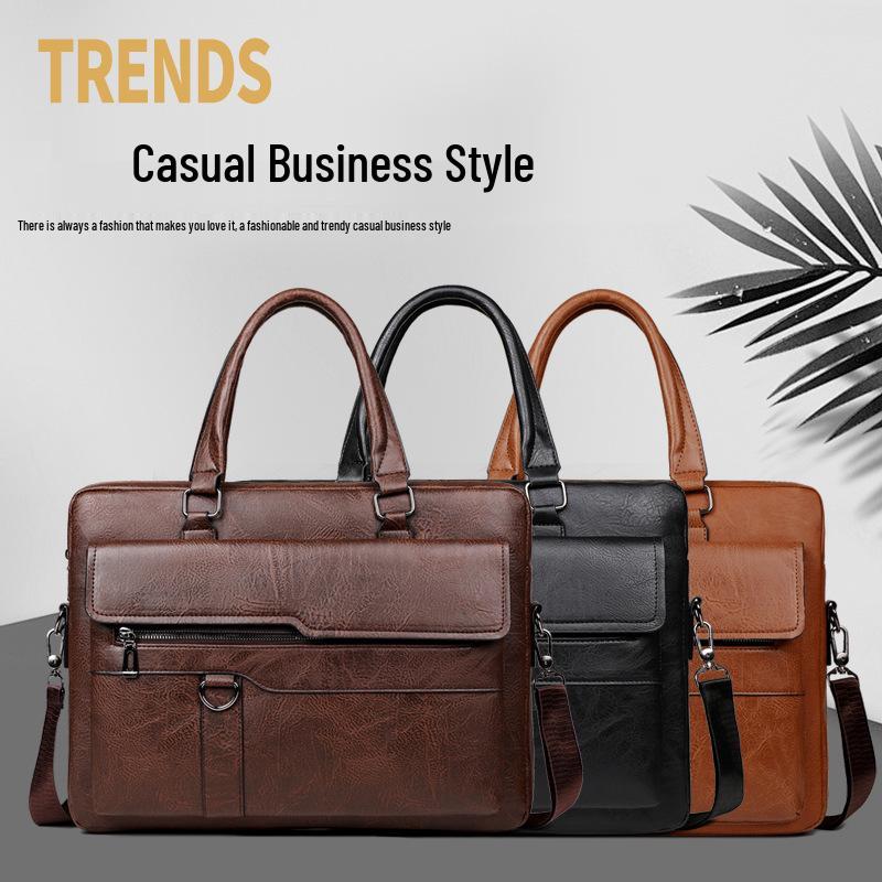 2024 Heren Aktetas: Veelzijdige Schouder-, Crossbody- en Rugzak voor Zaken, Laptop en Bestanden