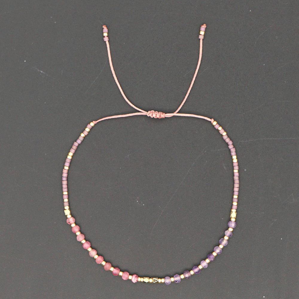 Retro Colorful Seed Bead & Faux Pearl Adjustable Bracelet - Trendy Hand-woven Jewelry for Women