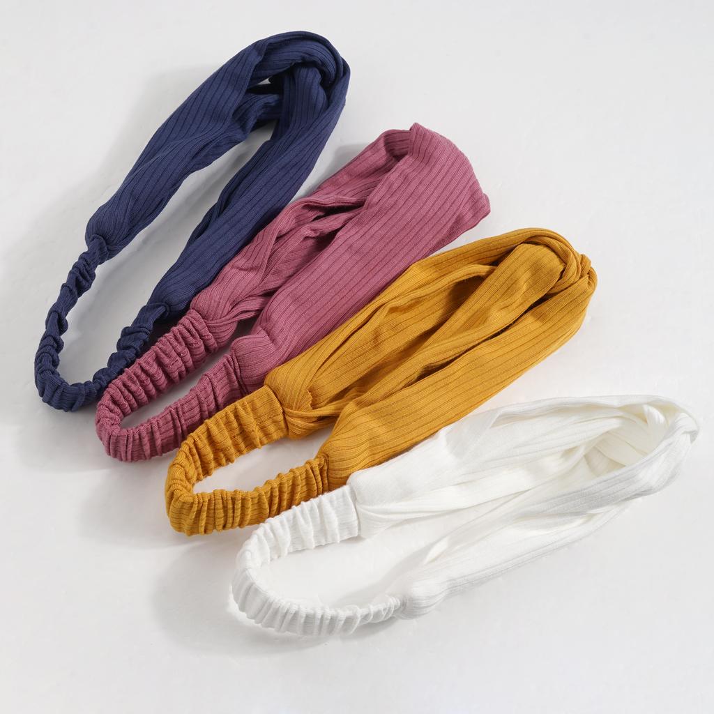 1pcs New Headband Women Solid Color Knotted Hairband knitting Hair Hoop Girls Retro makeup Hair Accessories