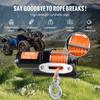 Electric Winch ATV UTV 3500 lb Synthetic Rope Waterproof Wired Control