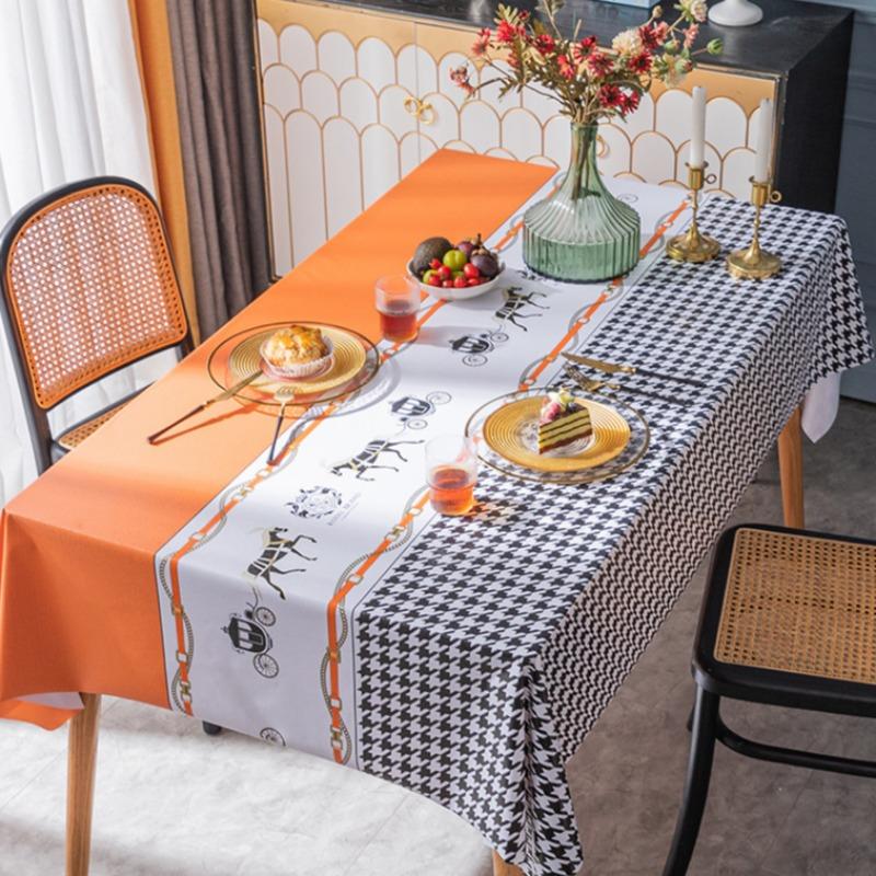 

Скатерть в скандинавском стиле, водонепроницаемая, маслостойкая, моющаяся, ПВХ, коврик для чайного столика, прямоугольная, для вечеринок, для вечеринок, для нового модного дома, элегантная 120 160cm