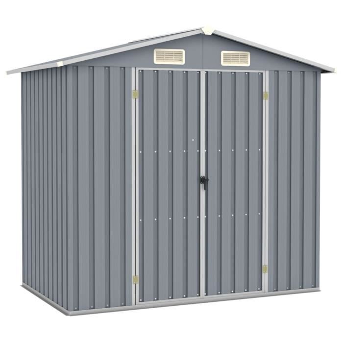 VidaXL Abri de jardin Gris 205x129x183 cm Acier galvanisé