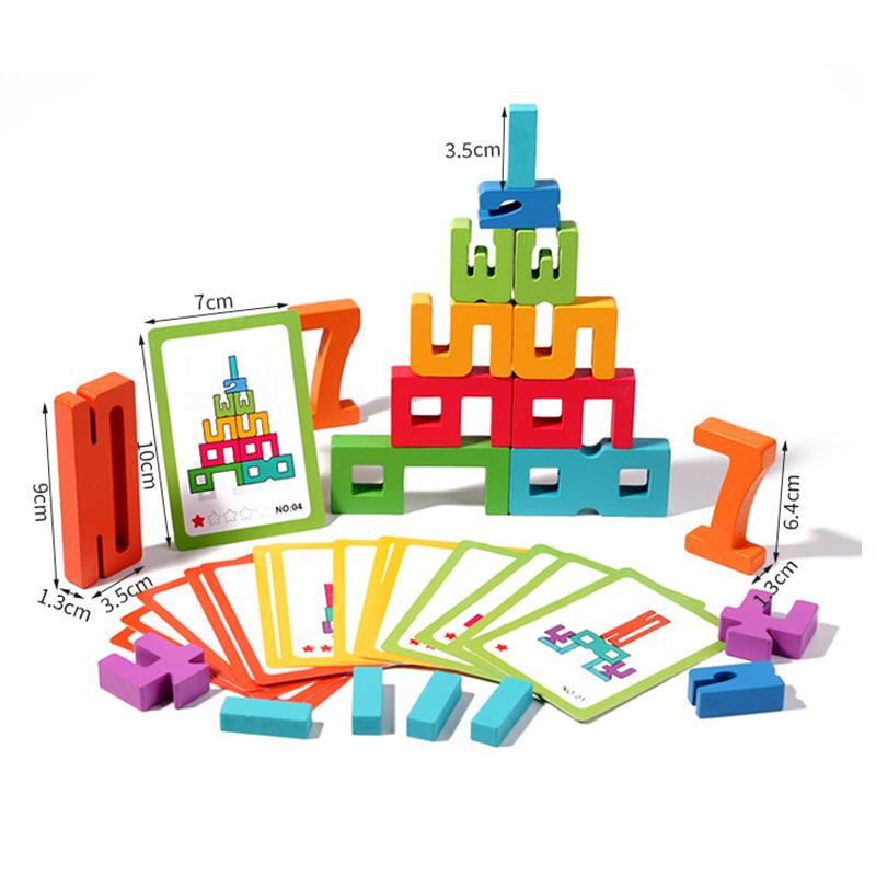DIY Wooden Digital Blocks Creative Puzzles Stacking Toys Early Education Montessori Toys For Children Kids