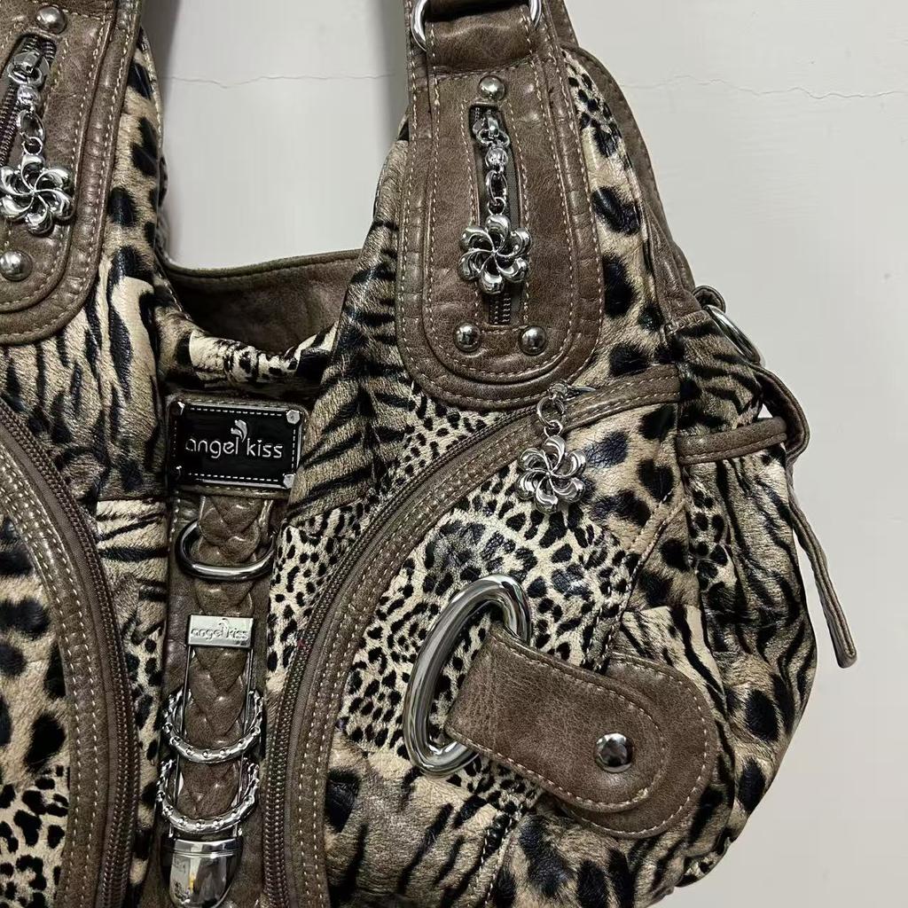 Women Handbags Fashion Leopard Shoulder Bag Large Tote Top-handle Shopping Pack Multifunctional Satchel Lady Hobos Big Purse
