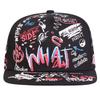 Unisex WHAT Graffiti Print Adjustable Hip Hop Baseball Hat Flat Caps Spring Autumn Outdoor Sport Travel for Women Men