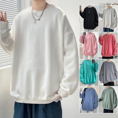Herrenpullover Neuer Frühling und Herbst Lockerer lässiger Rundhalspullover Einfarbiger Herrenpullover Langarm-Unterhemd