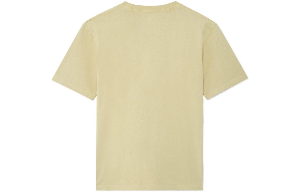 Li Ning T Shirts Unisex Yellow Crew Neck Moderate Straight Fit AHSS144-2