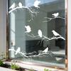 Bird Deterrent Window Clings White Spring Tree Branch Birds Hanging Vines Butterflies Static Glass Decals for Home Classroom Office Party Decoration