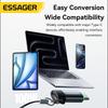Essager 100W 5A Smart Power-off OTG Adapter Type C OTG Connector With Lanyard For iPhone 17 16 15 Android Phones Tablet Laptop