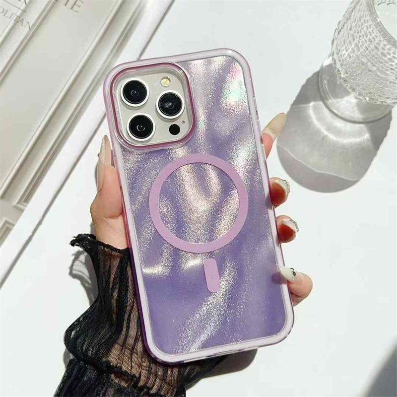 

Роскошный модный магнитный чехол для телефона с рисунком зыбучих песков для iPhone 16 15 14 13 12 11 Pro Max противоударный чехол iPhone 16 Pro Max фиолетовый