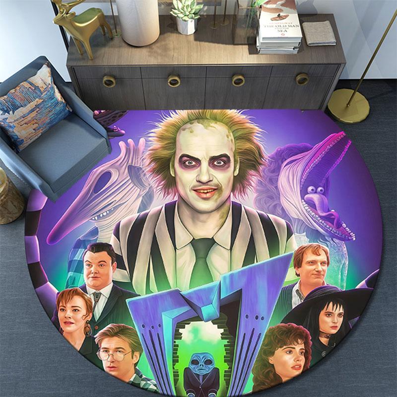 Beetlejuice,Round Area Rug,Carpet Rug for Living Room Bedroom Sofa Playroom Decor,Non-slip Floor Mat