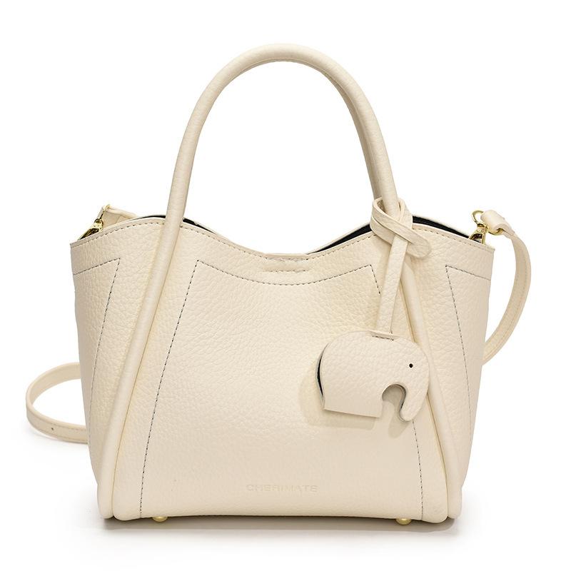 

2026 Spring Lychee Texture Simple Handheld Basket Bag Korean Casual Women s Commuter Crossbody Bags On Sale білий