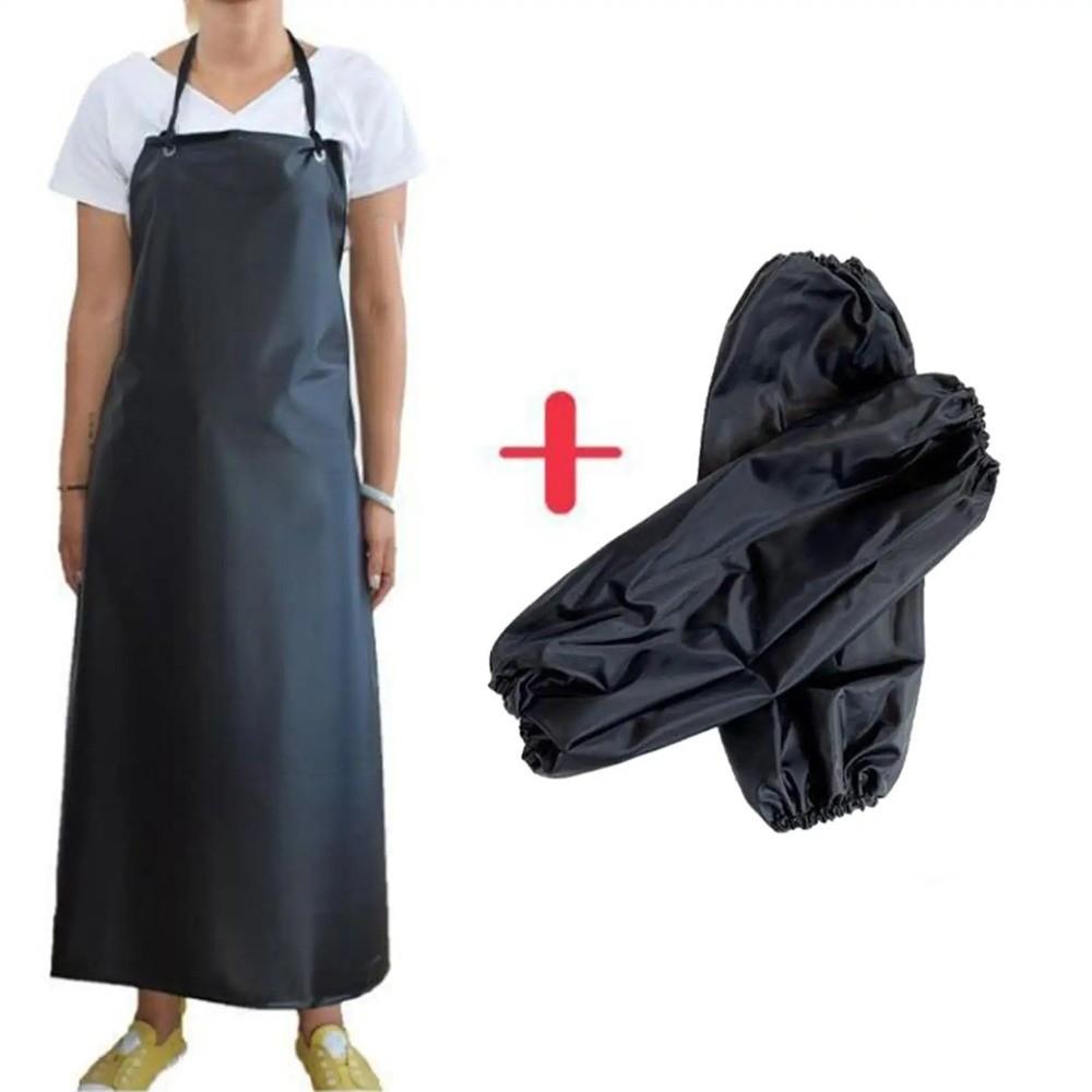 Thickened PVC Apron 110cm Oil Resistant Kitchen Cooking Apron Waterproof Anti Scalding Dishwashing Cleaning Apron