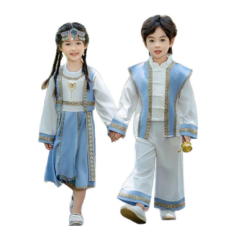 Autumn Miao Ethnic Costume for Boys & Girls Tang Suit Hanfu Dress