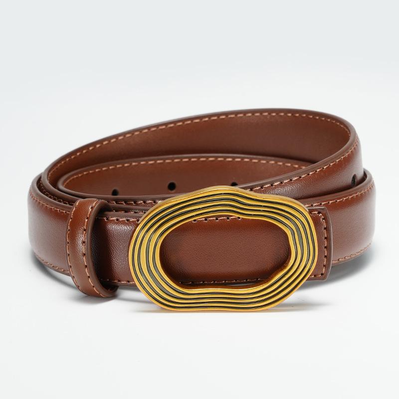 New Belt for Women's Dress  Smooth Buckle Belt for Women's Decorative Skirt for Women's Versatile Thin Belt