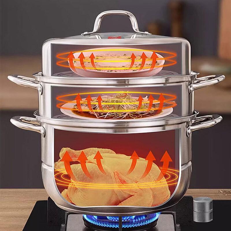 KOBACH Stainless Steel 3-Tier Steamer Pot 30cm