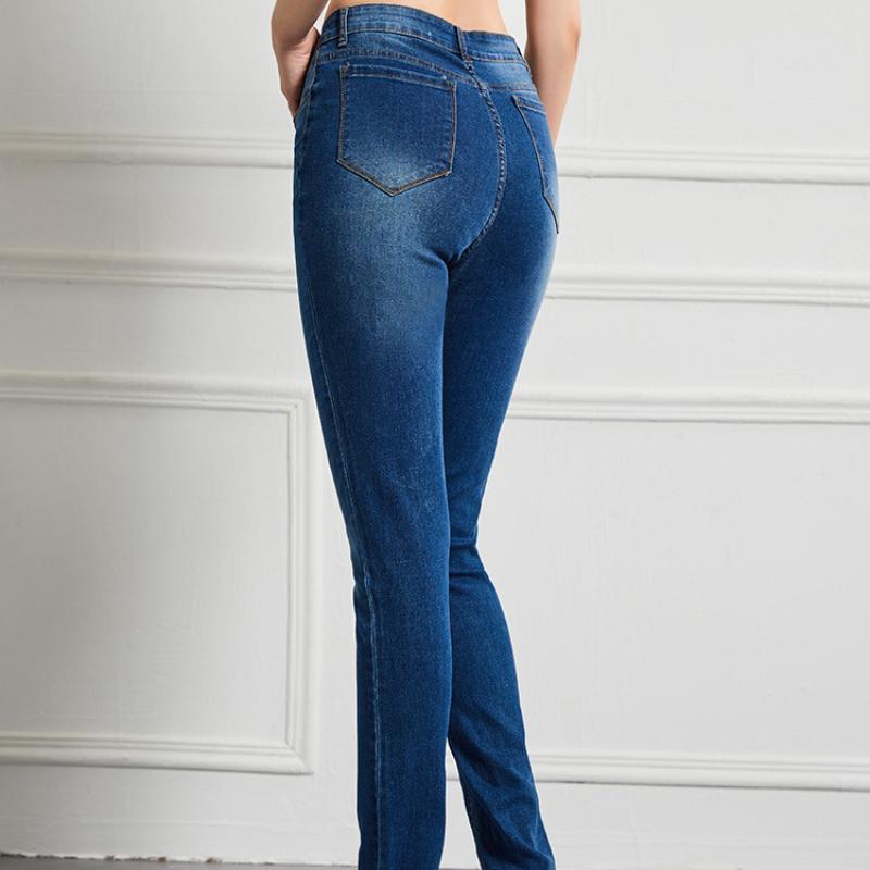 GMXIA Women's Jeans Slim High Waist High Stretch Small Leg Pants Large Size Women's Pants