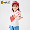 B.Duck Girls' Cotton Strawberry Short-Sleeved T-Shirt