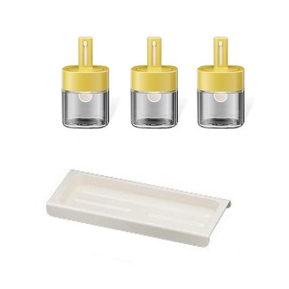 Leak-proof Salt Storage Box Sealed Spice Jar Food-grade Salt Container Countertop Yellow