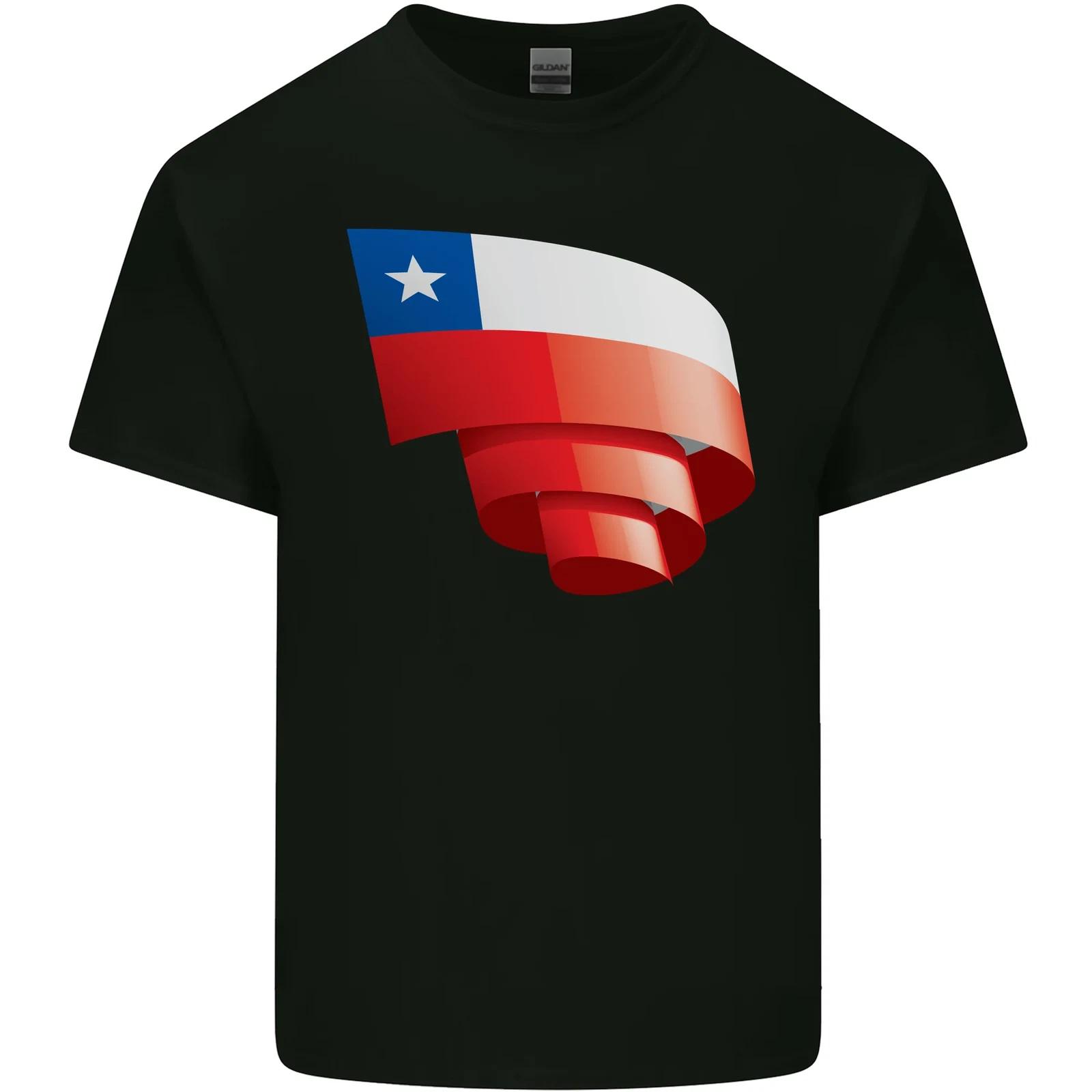 

Curled Chile Flag Chilean Day Football Kids T-Shirt Childrens 3XL