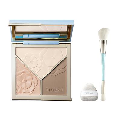 TIMAGE Bronzer Highlight Shading Matte Highlight Highlight Powder Nose Shadow Shading Create 3D Contours with Palette 3-in-1 Three-color