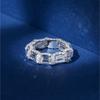 Gorgeous  Sterling Silver Full Bling Iced Out Proposal Bright Zircon Rings for Female Wedding Band Bridal  Accessories