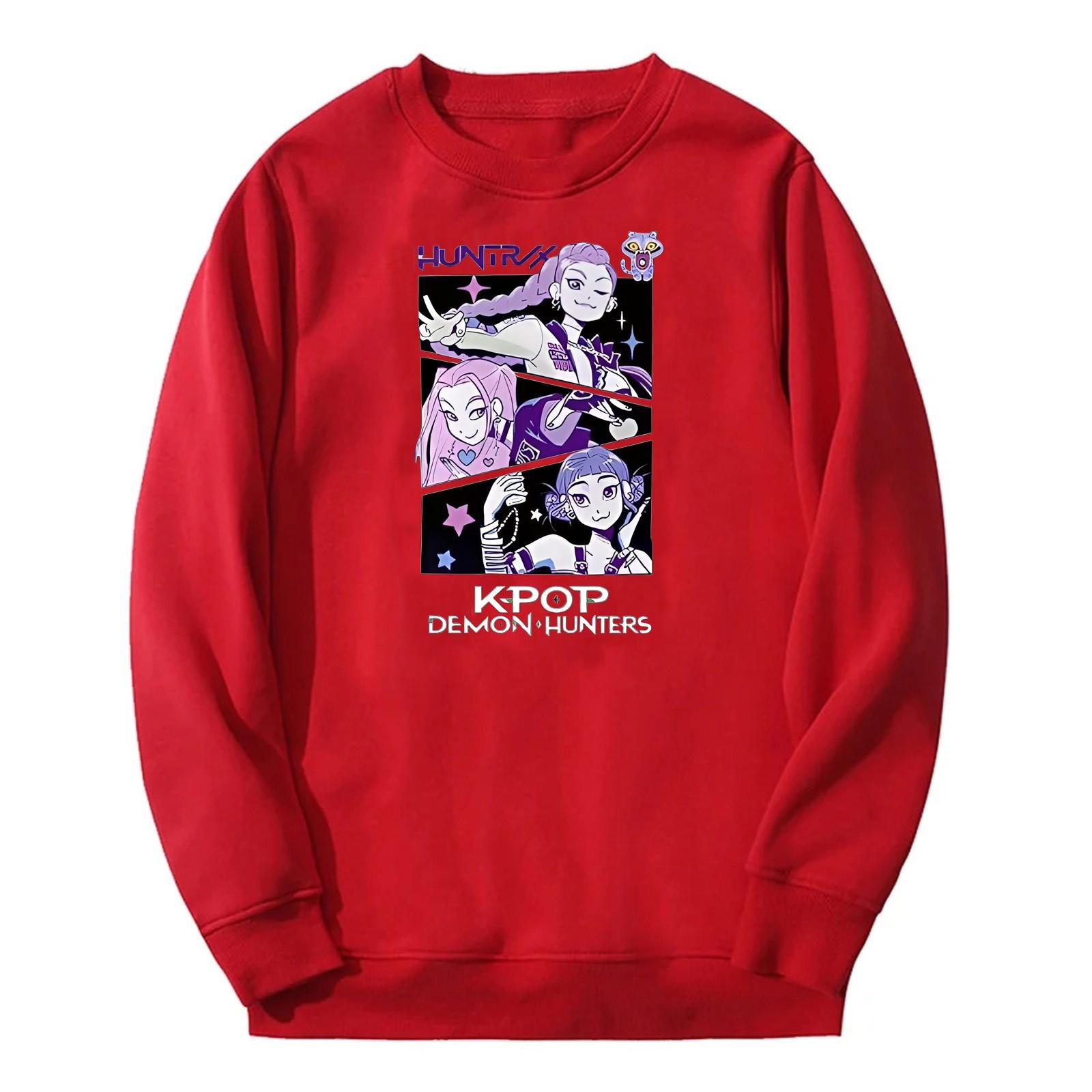 

Unisex Fashion Women s Fashion Long Sleeve Loose Printed Round Neck Sweatshirt Tops XXXL красный