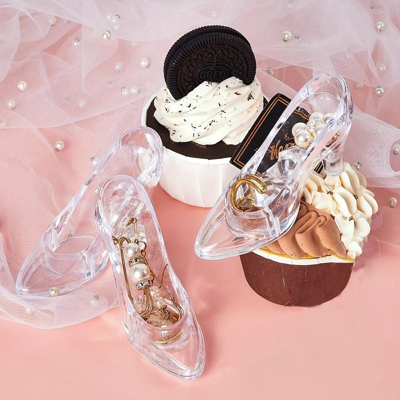 24pcs Mini Princess Crystal High-Heel Shoes Sparkling Plastic Party Decor Weddings Bridal Showers Birthdays Ornaments Decoration