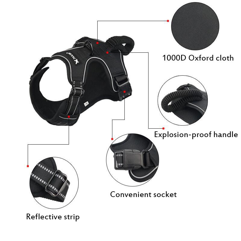 Duże szelki dla psa z uchwytem Oddychająca kamizelka z szelkami dla zwierząt domowych dla psów średnich i dużych akcesoria dla psów Spacer Trening Zwierzę domowe