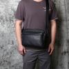 New Men's Leather Shoulder Bag Top Layer Leather Casual Backpack Horizontal Crossbody Bag Trendy Men's Bag 10-inch IPad Bag NZPJ