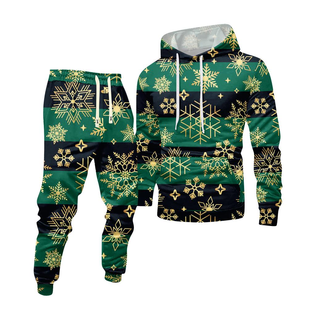 Moletom com Capuz Estampado Masculino e Calça de Moletom Conjunto Esportivo Casual