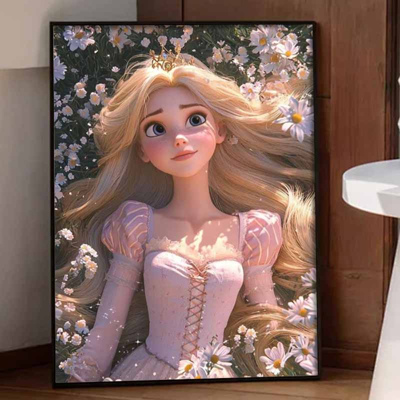 Disney Diamond Painting Kit Unframed, Rapunzel Full Diamond Round, Classic Style Home Decor Craft, Perfect Gift Idea