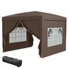 3x3(m) Pop-Up Gazebo, with Curtain Walls and Windows, Coffee