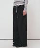 Nigaennikol Stripe Layered Pintuck Slacks_Black
