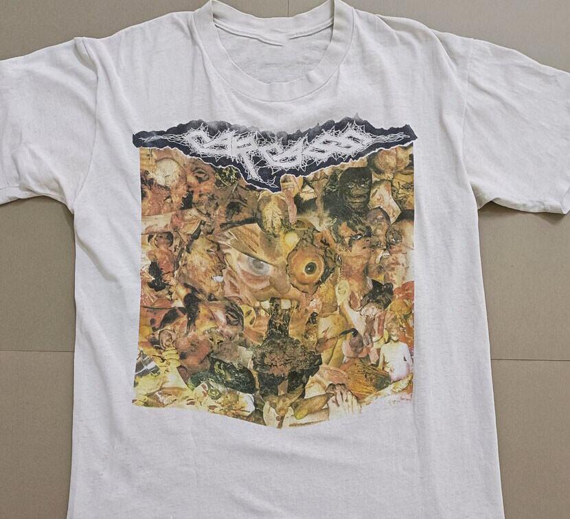 Carcass Тошнотворная Североамериканская Группа Белая Футболка ND094 Унисекс Футболка S