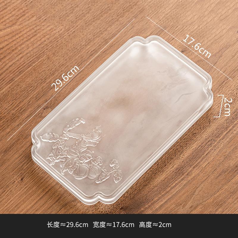 Frosted Glass Tea Tray Home Dry Foam Tray Creative Tea Set Tea Ceremony Accessories Dessert Tray Candy Trays Specialty Tableware