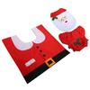 Christmas Santa Claus Bathroom Toilet Cover Pad Set for Home Christmas Decoration