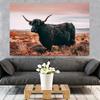 Amazing Portrait of Scottish Highland Cow Wall Pictures Canvas Painting Animal Posters Prints Living Room Home Decor