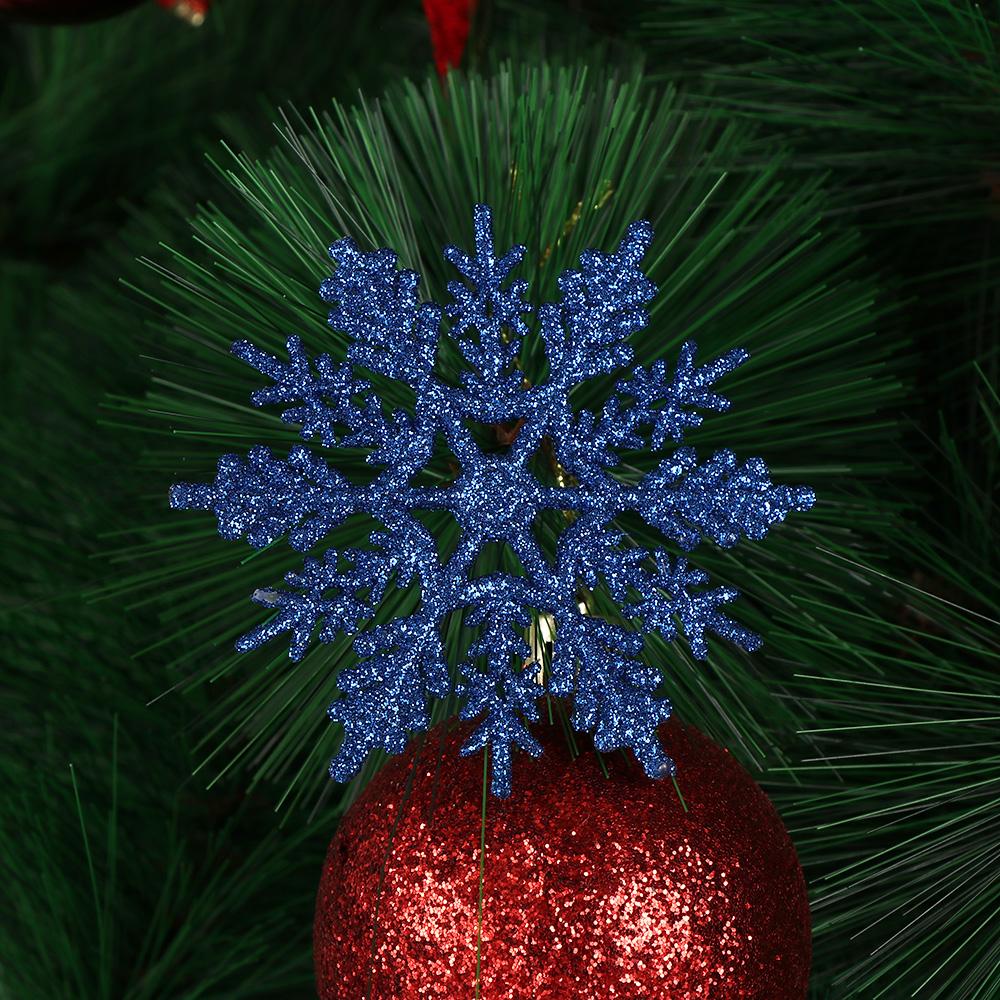 12Pcs Charming 7.5/10cm Gold Powder Snowflake for Xmas White Christmas Tree Decor Party Holiday Christmas Ornaments Home Decor