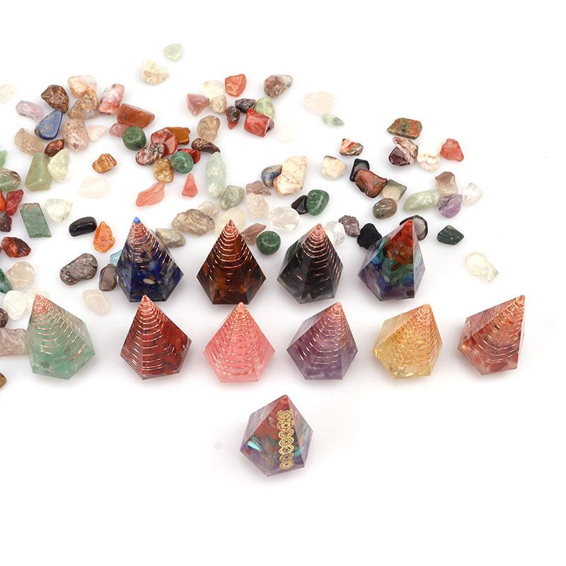 Hexagonal Seven-Color Crystal Stone Resin Pendulum Yoga Ornament