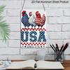 2D Flach, 1 Stück Patriotische USA Hühner Seit 1776 Metallschild - 4. Juli Bauernhaus Wanddeko Langlebiges Aluminiummaterial 8*12 Zoll 4. Juli Dekoration