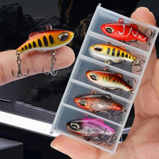 5Pcs Fishing Lures Hard Baits with Treble Hooks Realistic Looking Natural Swimming Posture Mini Size Portable Artificial Lures