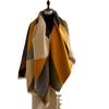 Autumn And Winter Cape Imitation Cashmere Air Conditioner Shawl Thickened Simple Warm Student Extended Plaid Double-Sided Scarf Female