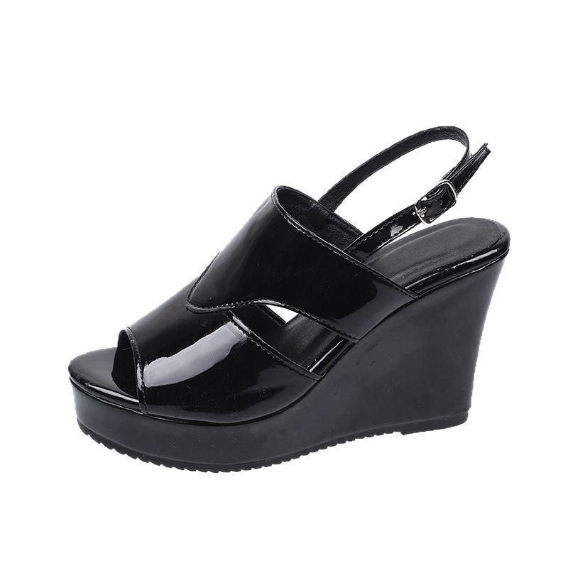 Fashion Fish Mouth Slope Heel Sandals for Women 2025 Summer New Thick Bottom Anti Slip High Heels Platform Shoes Zapatos De Mujer 2025