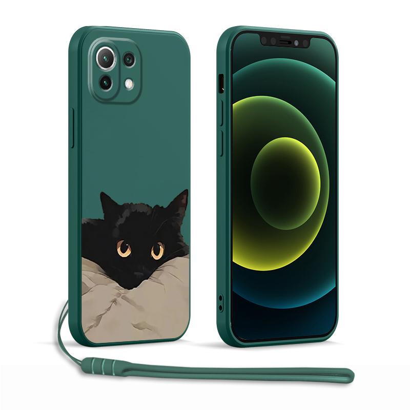Case for Xiaomi Redmi A1 K60 K40 14C 13C 12C 9 8 10 A2 A3x Phone Cover Cartoon Black Cat Fashion