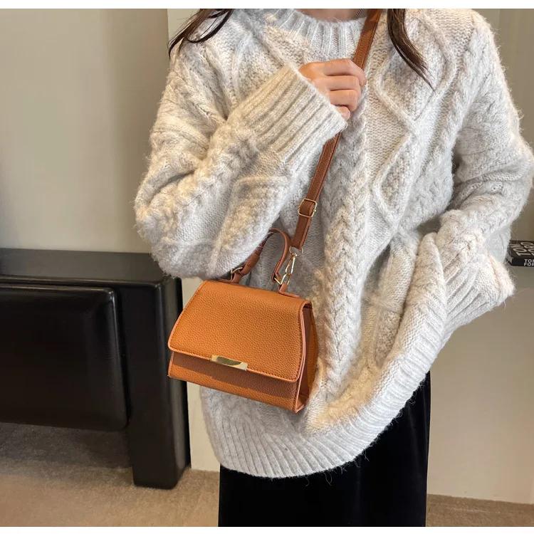 Nischendesign Umhängetasche Handtasche für Damen Neue Lässige Einfache Einfarbige Umhängetasche Lazy Style Luxusmarke Schultertasche