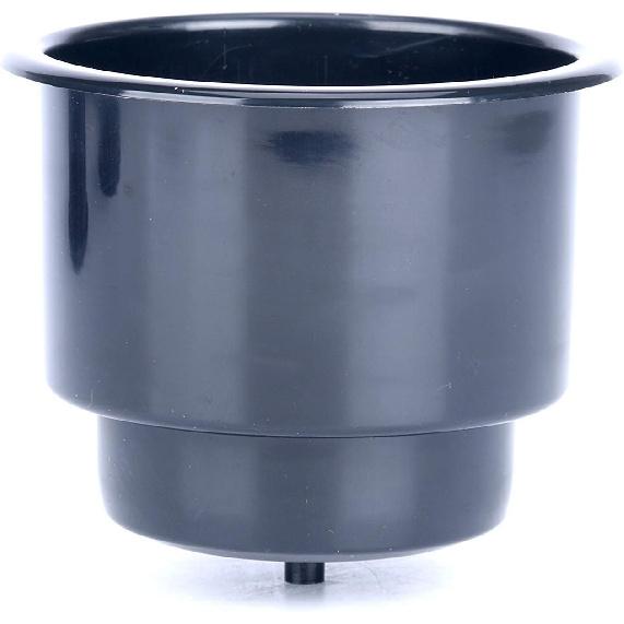 Amarine-Made (Set Of 5) Black Recessed Drop In Plastic Cup Drink Can Holder With Drain For Boat Car Marine Rv - Black