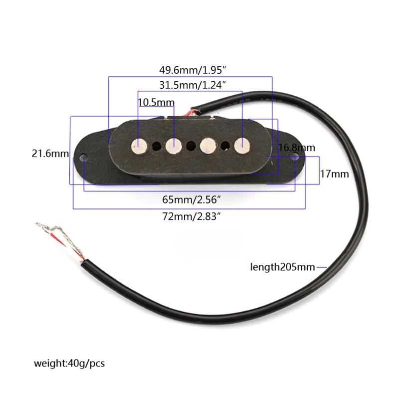 4-String Single Coil GMB520 Bass Guitar Pickup Black Easy To Install for Guitar Lovers Beginner Players Learners Bands