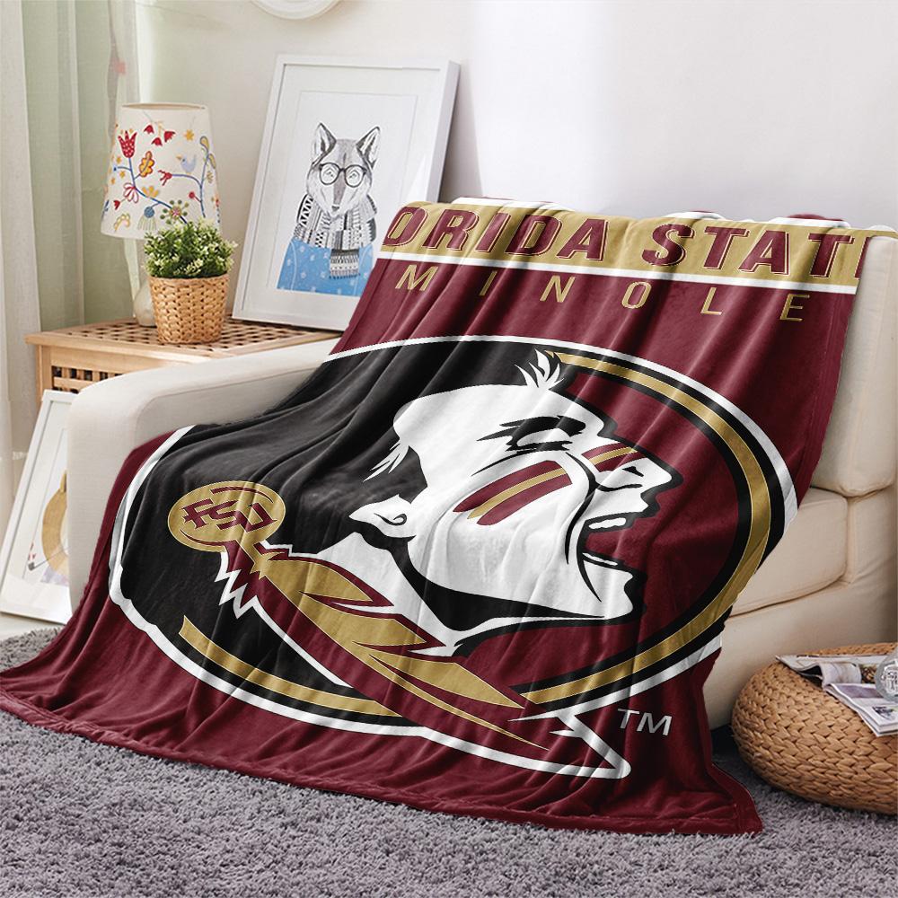 Florida State Seminoles Print Flannel Blanket High Quality Warm Comfortable Cover for All Seasons Perfect for Gifts Home Decor