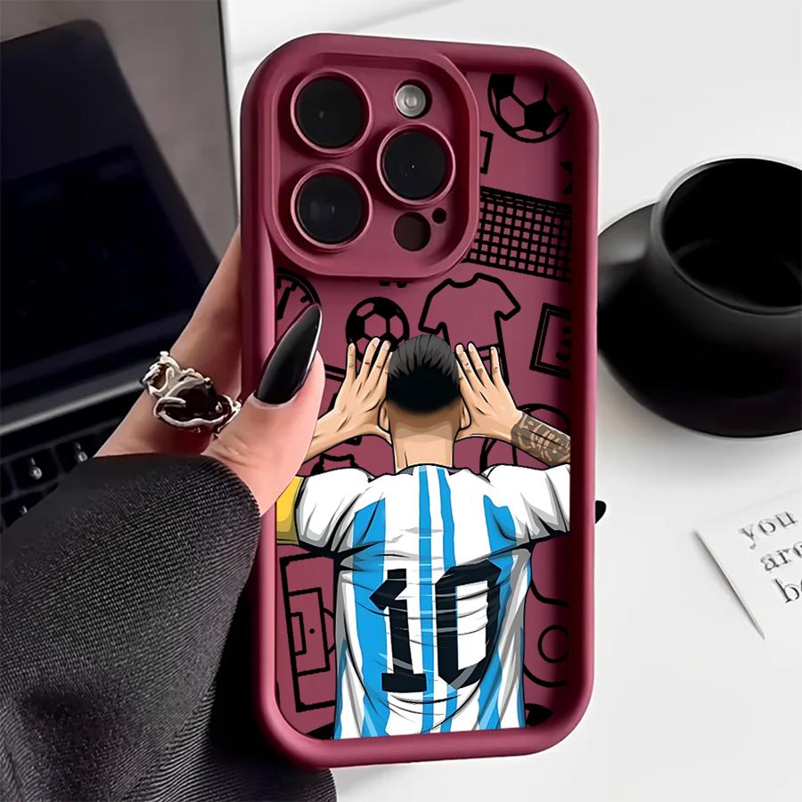 Soft TPU Phone Case for iPhone 14 Pro 14 11 12 Mini 15 Plus 16e 13 Pro MAX 11 XS XR 16 Plus Cartoon Football Number